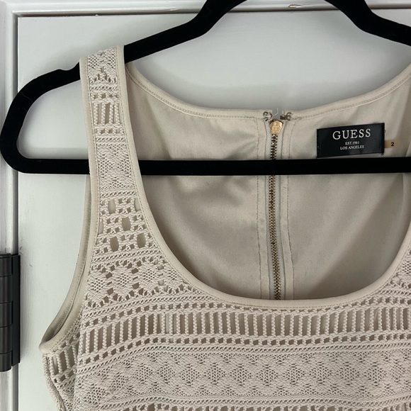 GUESS Beige Cream Crochet Lace “Jordina” Dress fully lined - Picture 9 of 12